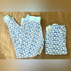 Little Sleepies blue rainbow bamboo set